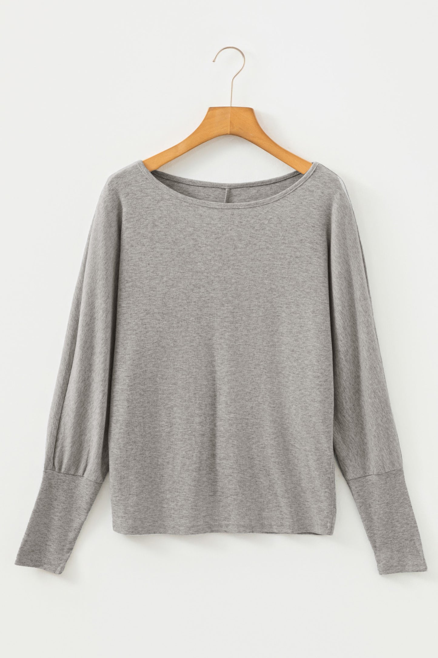 Red Dahlia Solid Color Round Neck Dolman Sleeve Top