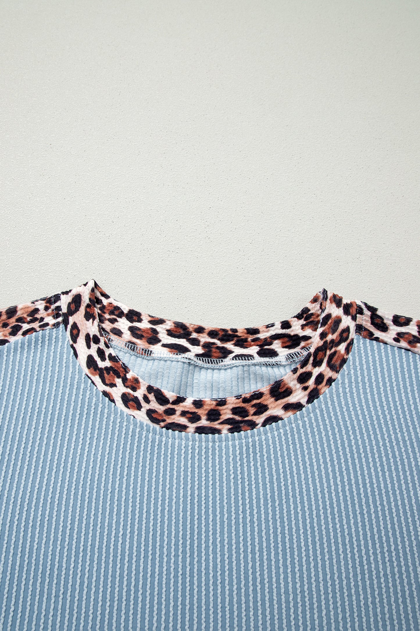 Sachet Pink Leopard Trim Twist Ribbed Short Set