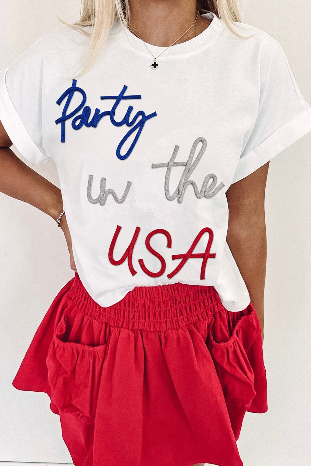 White Party in the USA Letter Graphic T Shirt