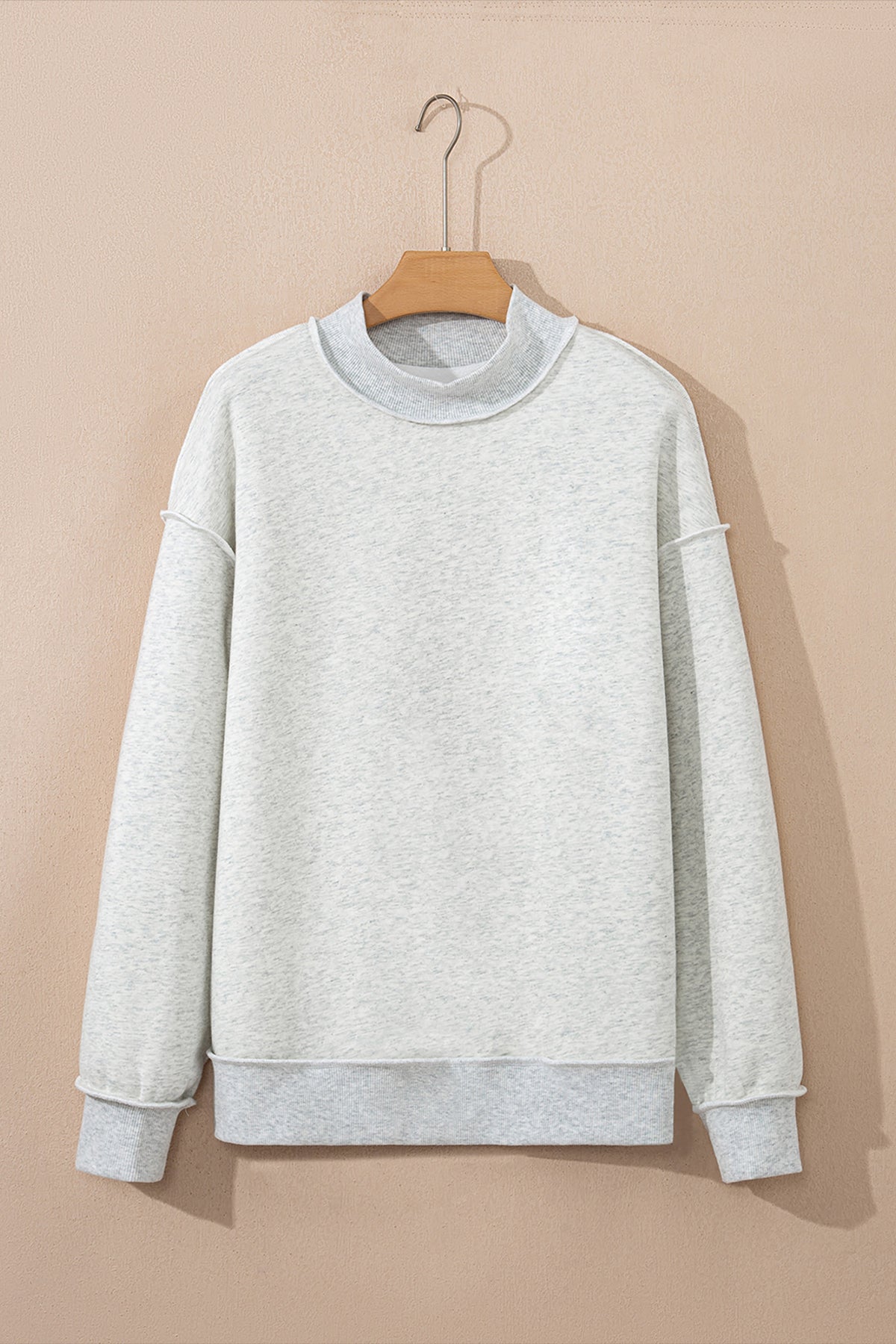 Bright Green Oversize Drop Shoulder Reversible Mock Neck Sweatshirt